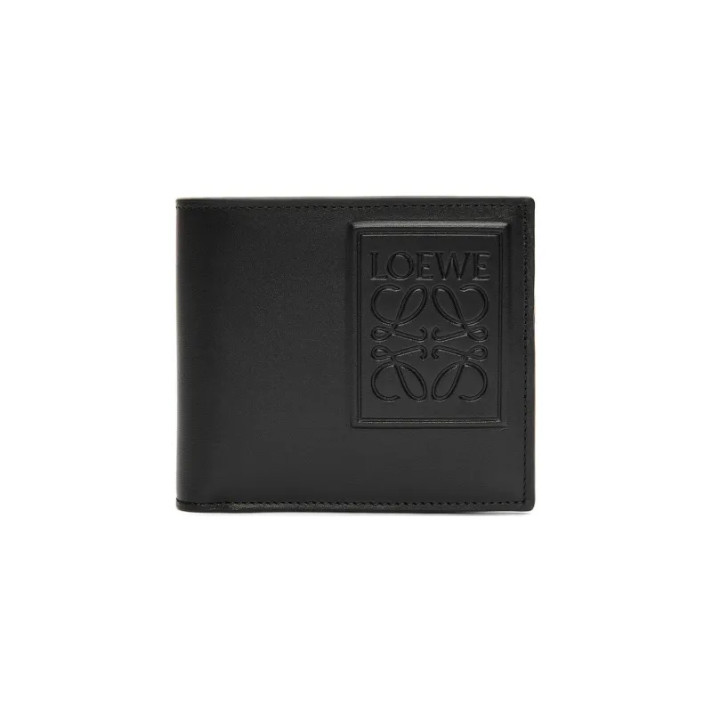 LOEWE Silk Calfskin Coin Purse Wallet Men's Black-0