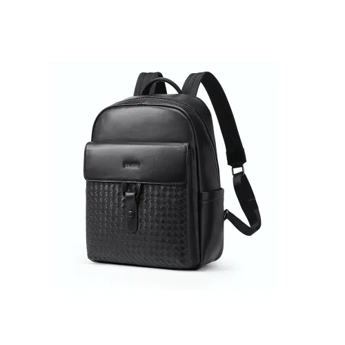 Playboy Top Grain Cow Leather Backpack Men's Black