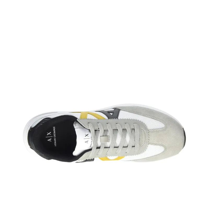 EMPORIO ARMANI Abrasion Resistant Low Top Casual Shoes Men's Gray White Yellow-3