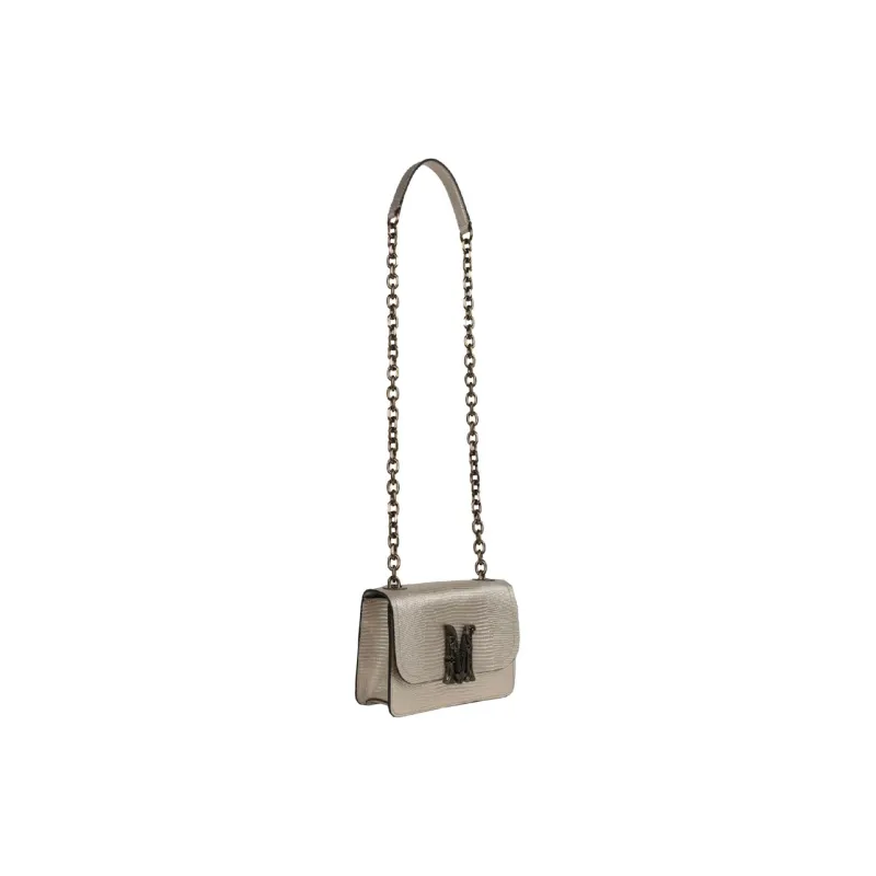 MOSCHINO Leather Shoulder Bag Crossbody Bag Women's Metallic-2