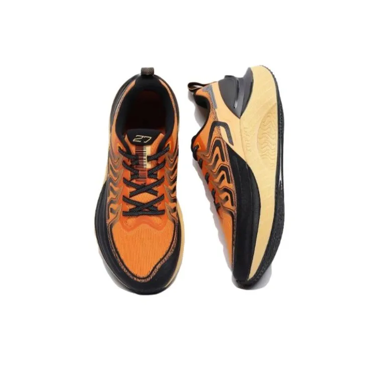 XTEP Cushioning Anti Slip And Wear Resistant Low Top Running Shoes Men's Yellow Black-3