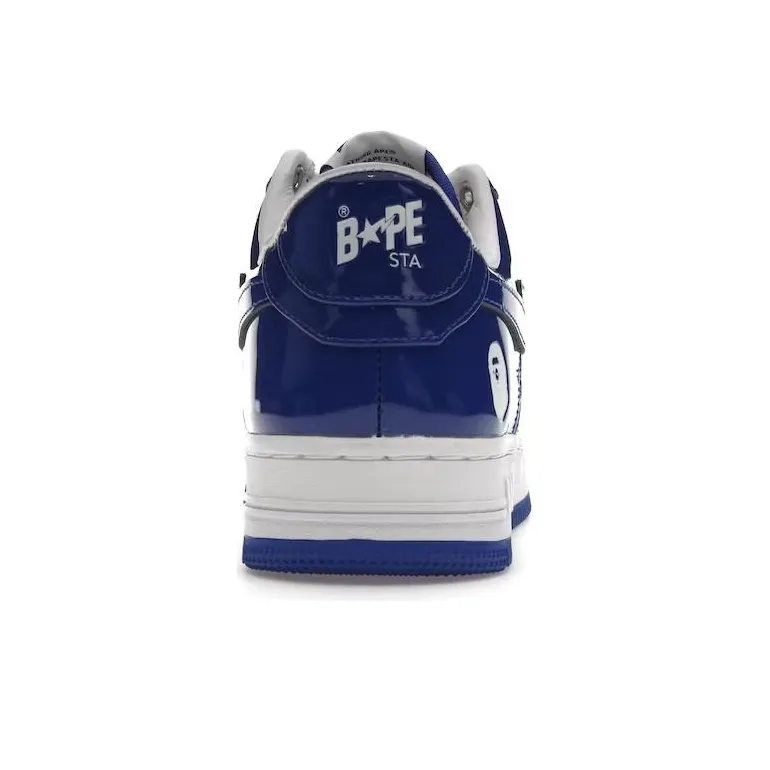 A BATHING APE Bape Sta Patent Leather White Blue 2023-4
