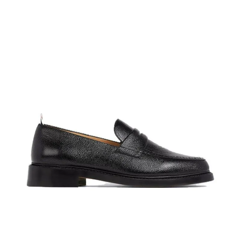 THOM BROWNE Penny Bar Almond Toe Loafers-1