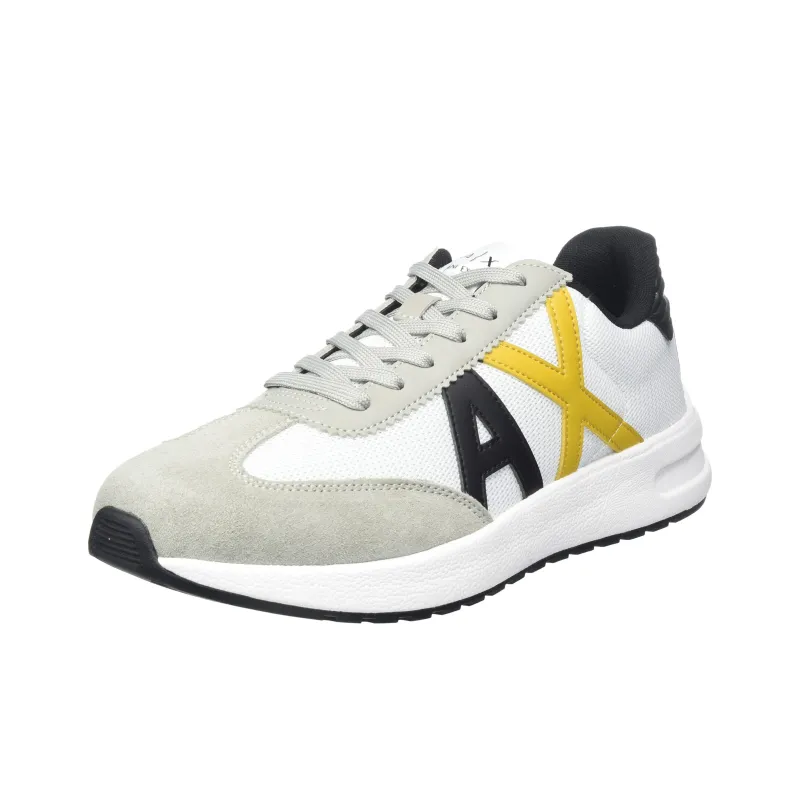 EMPORIO ARMANI Abrasion Resistant Low Top Casual Shoes Men's Gray White Yellow-1