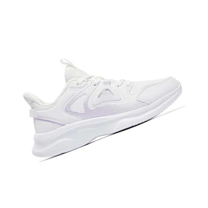 QIAODAN Cushioning Anti Slip And Wear Resistant Low Top Running Shoes Women's White Purple-4