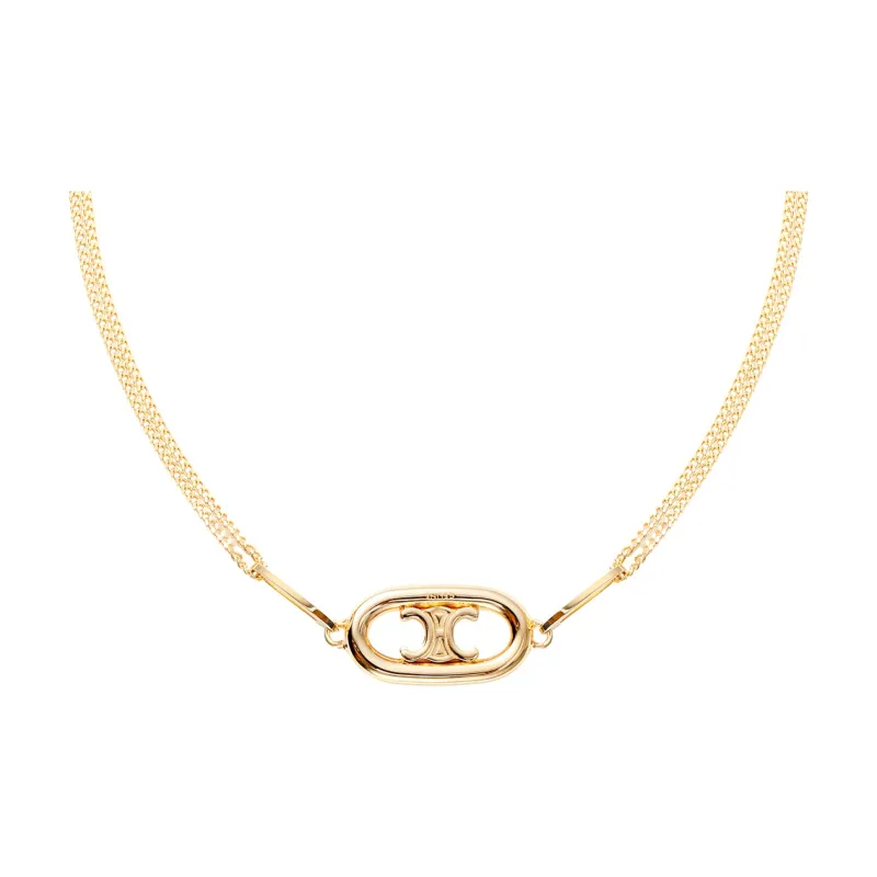 CELINE Triomphe Necklace In Gold Brass-3