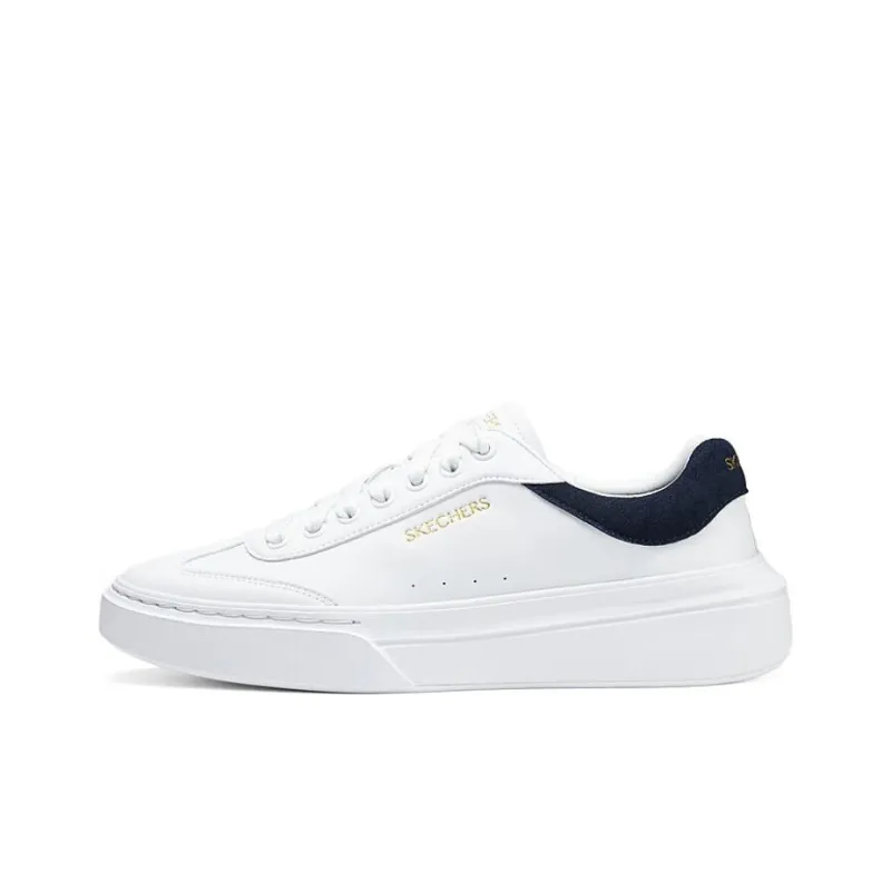 Skechers Court Classics Anti Slip Wear Resistant Low Top Skateboard Shoes Men's White Blue-0