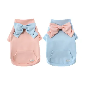 UFBemo Pet Costume, Bowknot Sweatshirt Blue Pink Set