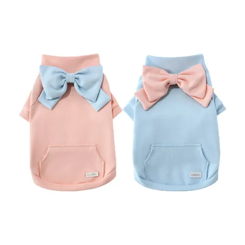 UFBemo Pet Costume, Bowknot Sweatshirt Blue Pink Set
