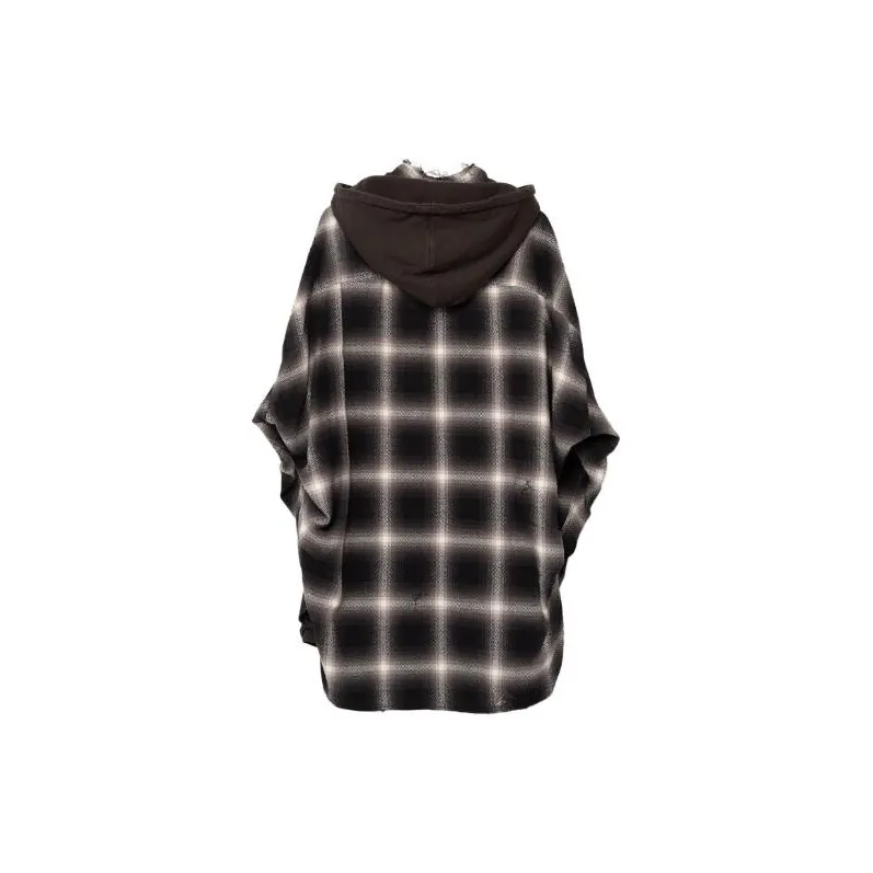 Maison Mihara Yasuhiro Check print Hooded Cotton Shirt-1