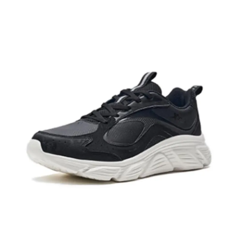 XTEP Cushioning Anti Slip And Wear Resistant Low Top Running Shoes Men's Black White-1