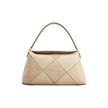TOD'S Cow Leather Messenger Bag, Tote Bag, Shopping Bag, Handbag Small Size Women's Beige Yellow