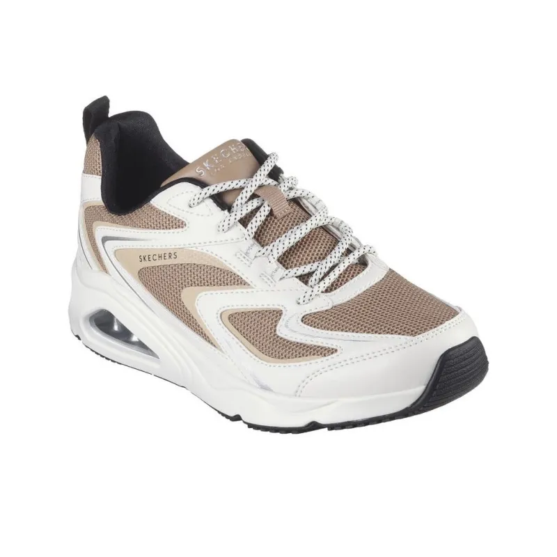 Skechers Street Breathable Low Top Casual Shoes Women's White Tan-2