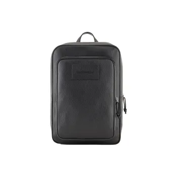 EMPORIO ARMANI Brushed Cow Leather Backpack Men's Black