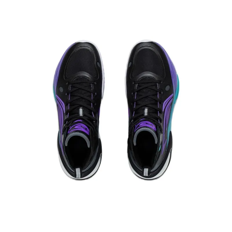 LiNing YuShuai 17 Cushioning, Wear Resistant Mid Top Basketball Shoes Men's Black Purple-3