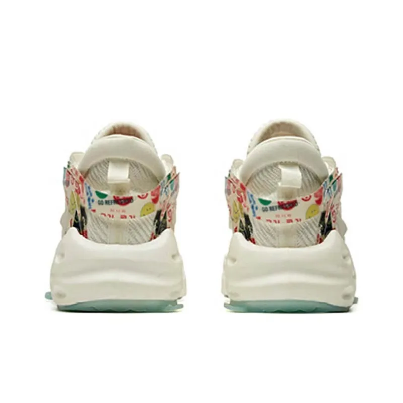 Coca Cola x Anta Bastard Cushioning Anti-Slip And Wear-Resistant Low-Top Chunky Sneakers Women's White Red Blue-4