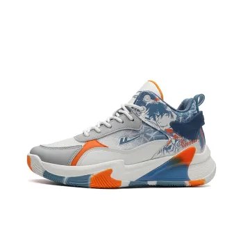 Warrior Abrasion Resistant Low Top Casual Running Shoes Men's White Gray Blue
