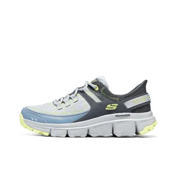 Skechers Summits AT Cushioned Wear Resistant Supportive Lightweight Low Top Running Shoes Women's Gray Blue White