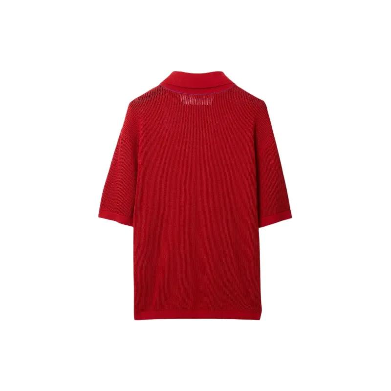 Burberry Polo Shirts Men Red-1