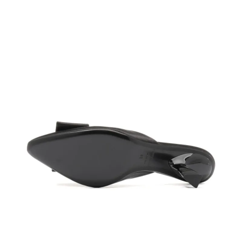 FERRAGAMO Lycia Wrap-toe Slippers Women's Black-4