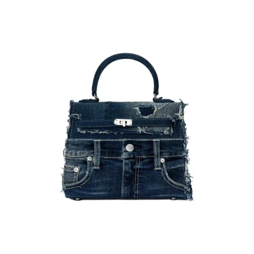 Margin Goods Denim Handbag Medium Size Women's Blue