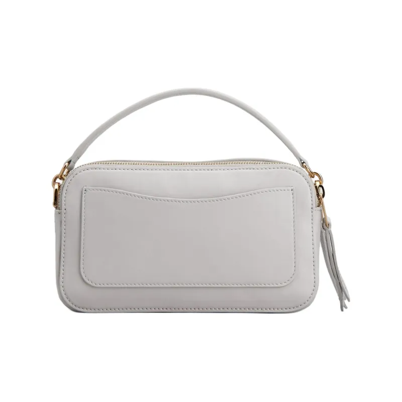 TOD'S Timeless Calfskin Camera Bag, Shoulder Bag, Crossbody Bag, Handbag Mini Women's Gray-2