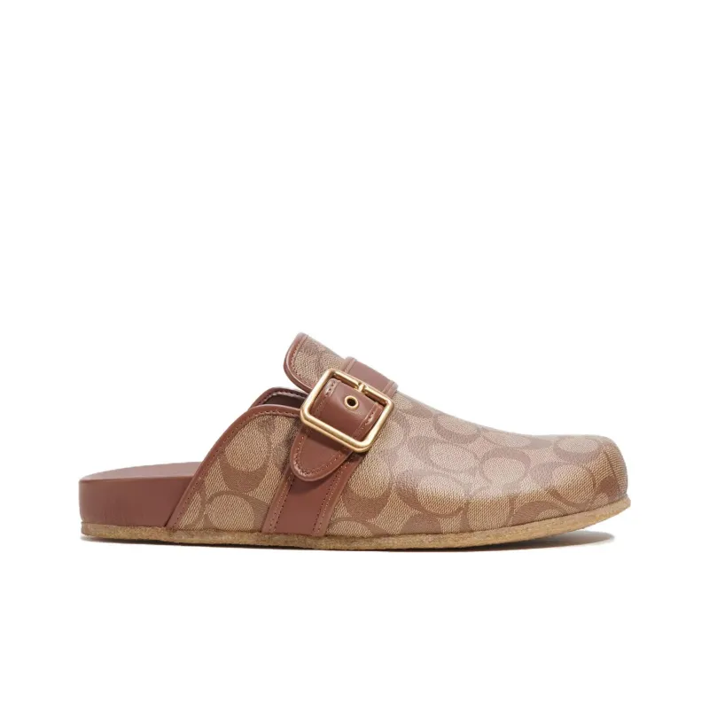 COACH Slip Resistant Closed Toe Slippers Men's Brown-1