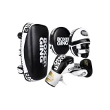 [SF Express]Drawstring Boxing Gloves (1 Pair)+Hand Target (2 Pack)+Foot Pad (1 Pack) (Black & White)