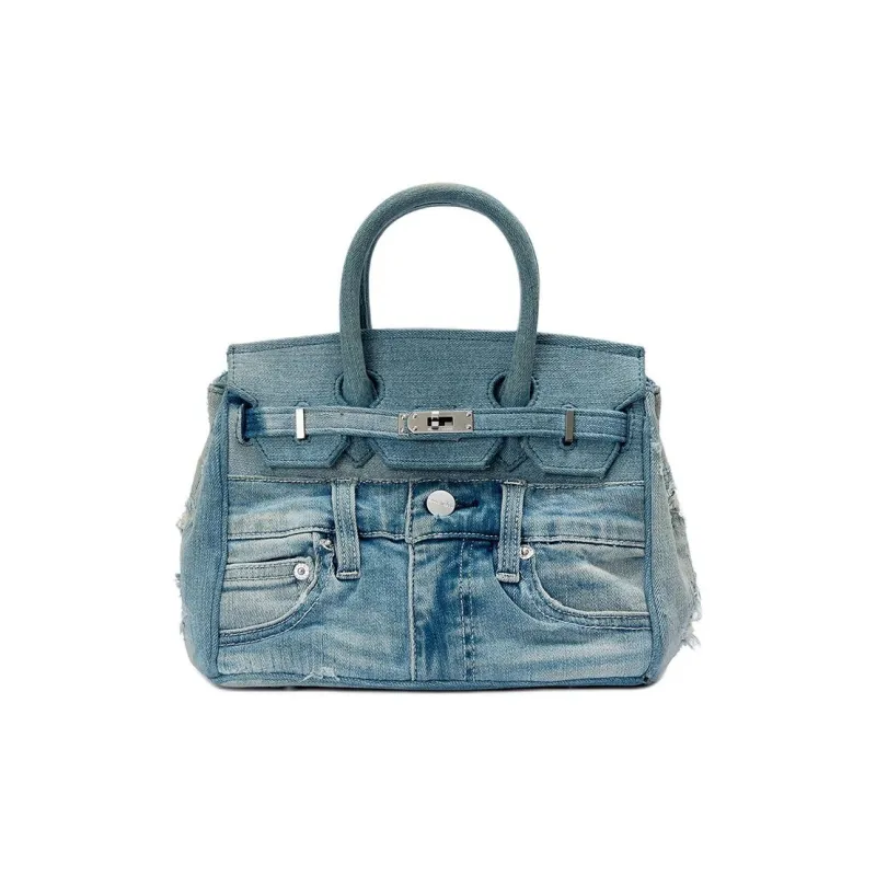 Margin Goods Denim Kelly Bag One Shoulder Handbags Small Size Women's Blue-0