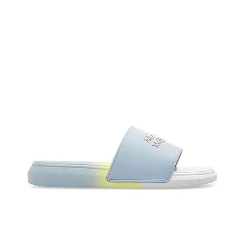 Alexander McQueen Rubber Sole Slip Resistant Slide Slippers Women's Blue-1