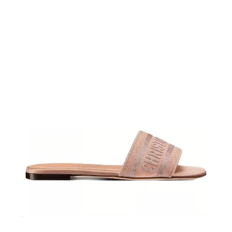 DIOR Dway Rubber Sole Abrasion Resistant Slide Slippers Women's Beige-1