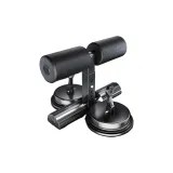 Elegant Black,[Abdominal and Arm Strength Training]Iron Bar with Dual Handles+Push-Up Stands
