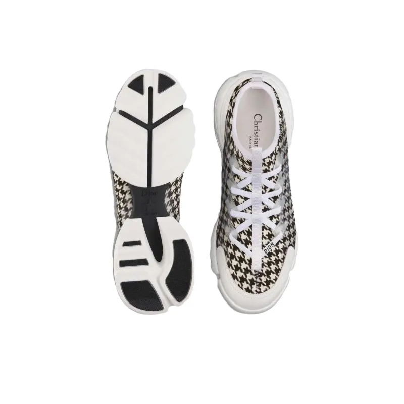 DIOR D Connect Low Top Casual Shoes Women's Black White-5
