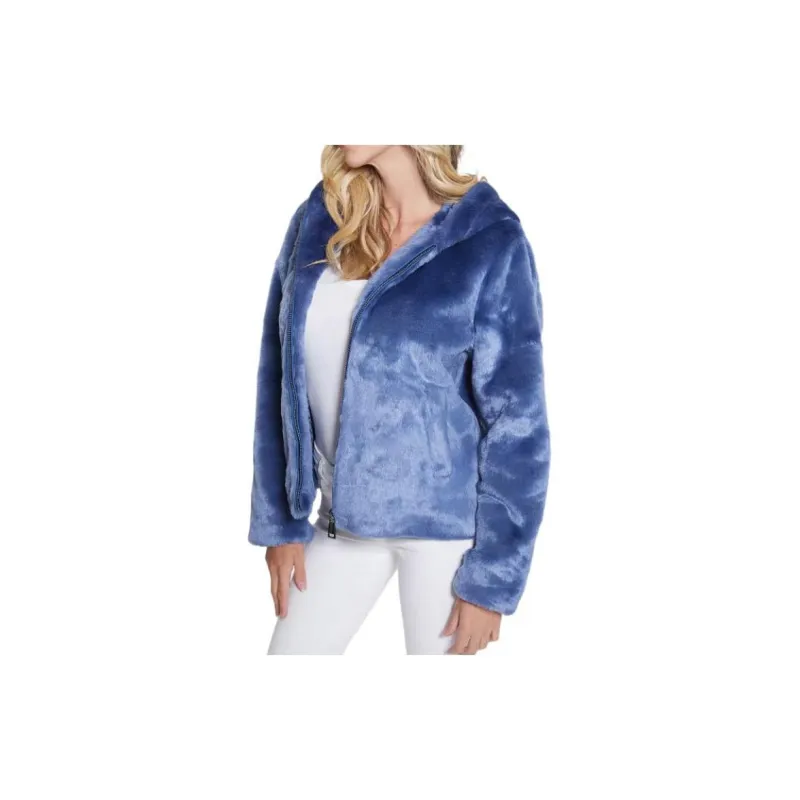 GUESS Daniela Faux-Fur Jacket Jackets Coats Women's Blue-2