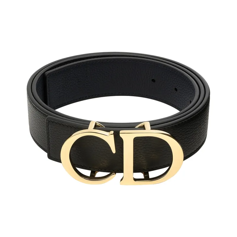 DIOR Cow Leather Leather Belts Men's Black Width  3.5cm-2