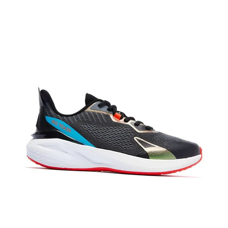 QIAODAN Cushioning Low Top Running Shoes Men's Black Blue-1