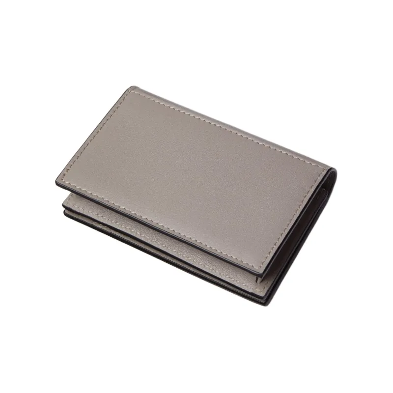 Valentino Vlogo Calfskin Card Holder Mini Men's Pearl Gray-3