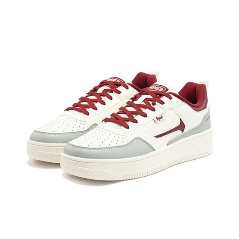 361° Low Top Skateboard Shoes Men's White Red-2