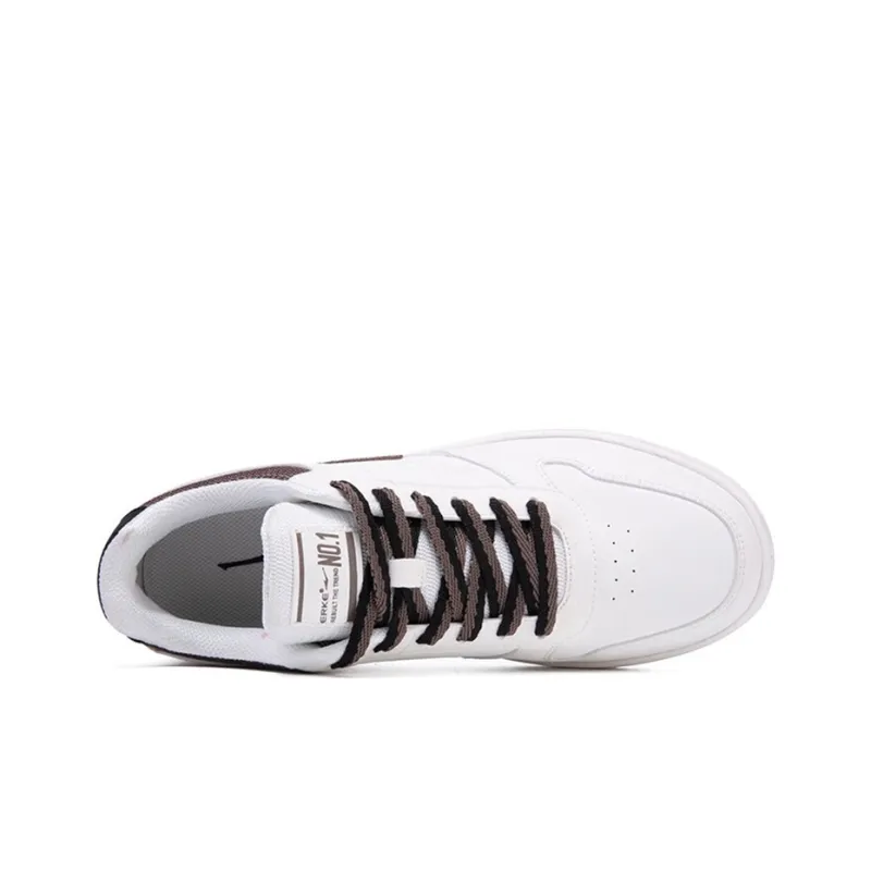 Erke Low Top Skateboard Shoes Men's White Black-2