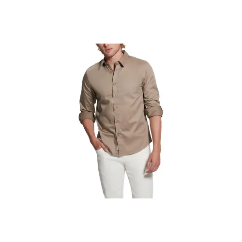 GUESS Shirts Men Brown