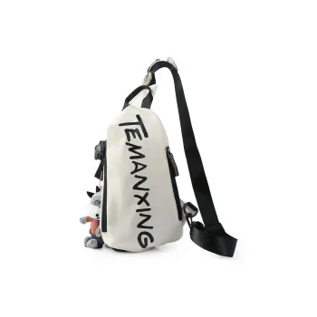 LEXI Oxford Crossbody Bag One Shoulder Fanny Pack Sling Bag Unisex Black/White