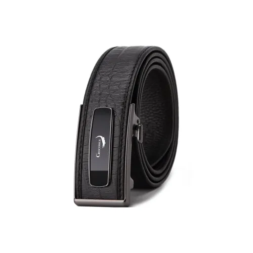 Crocodile Niche Crocodile Pattern Automatic Buckle Leather Top Grain Cow Leather Leather Belts Men's Width 3.6CM
