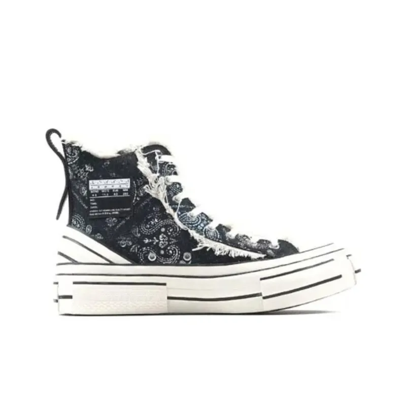 VESSEL Durable Breathable High Top Skateboard Shoes Unisex Black White-1