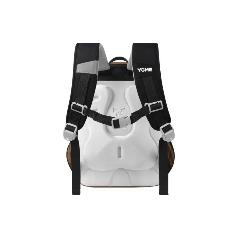 YOME Polyester Backpack Medium Size Unisex Khaki/Obsidian Black-10