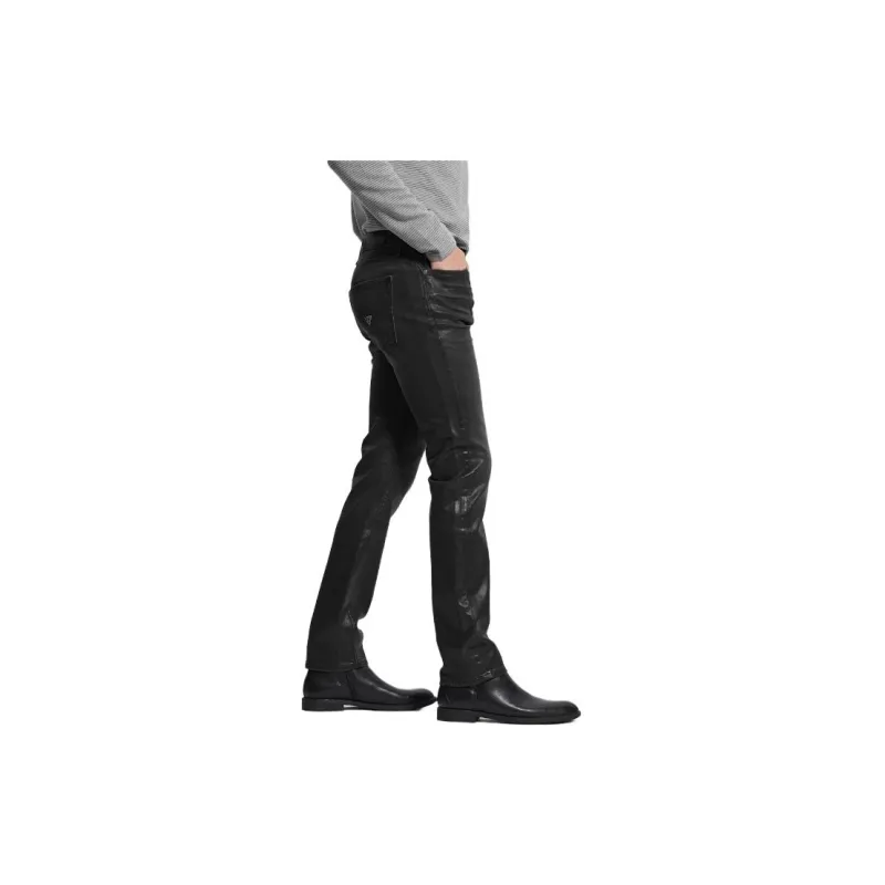 GUESS Coated Straight Jeans Jeans Men's Black-2
