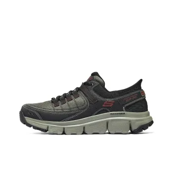 Skechers Hands Free Slip Ins Durable Breathable Low Top Outdoor Shoes Men's Black Green