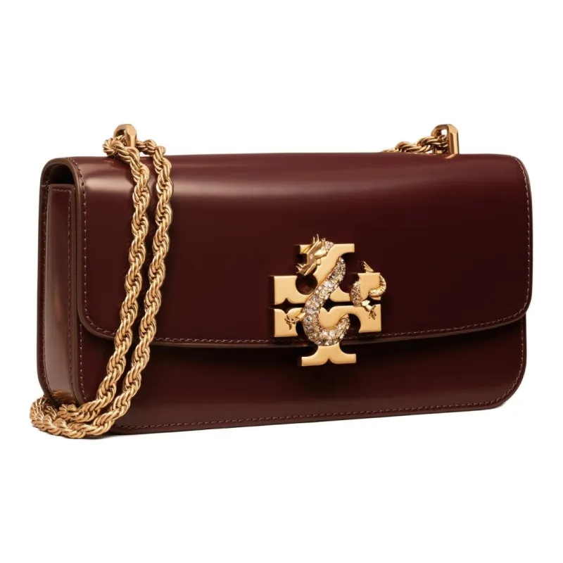 TORY BURCH Eleanor Cow Leather Baguette Bag Portable Crossbody Bag Shoulder Bag Women's Red-1