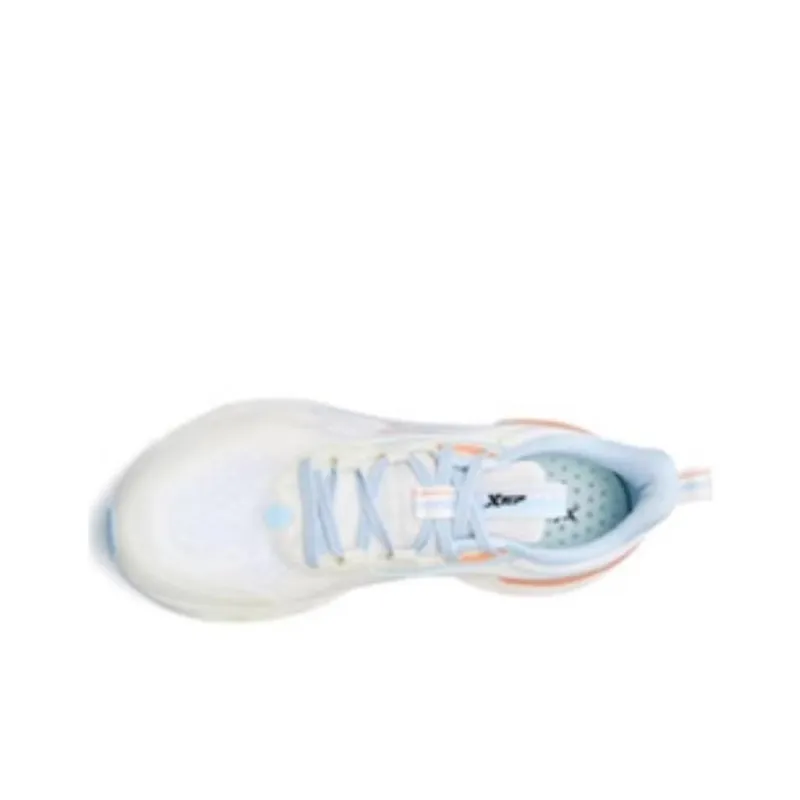 XTEP Shock Absorption Spinning 10.0 Cushioned Wear Resistant Breathable Low Top Running Shoes Men's White Blue-3