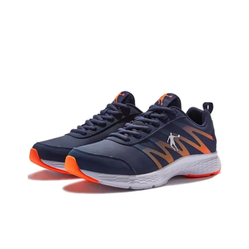 QIAODAN Cushioning Wear Resistant Low Top Casual Running Shoes Men's Blue Orange-2