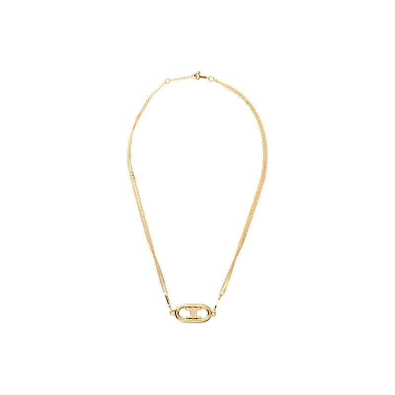 CELINE Triomphe Necklace In Gold Brass-5